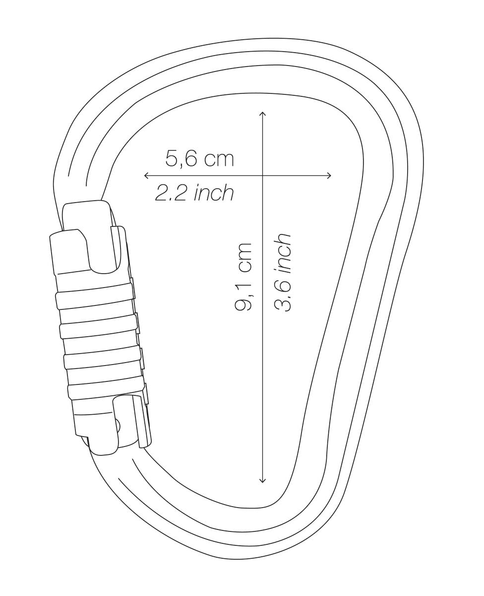 Petzl WILLIAM - Leichtgewichtiger, großer asymmetrischer Karabiner